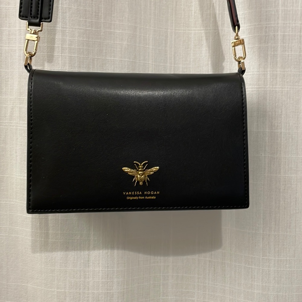 Beautiful black leather crossbody